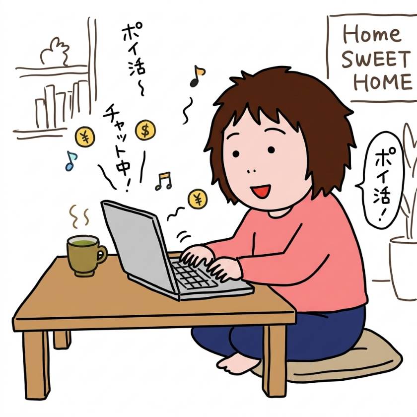 リラックスしてチャットを楽しむ様子